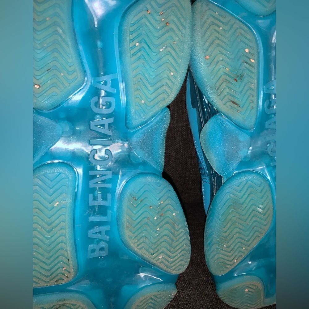 Balenciaga Triple S Cyan Blue Clunky Dad Sneaker - Picture 6 of 9